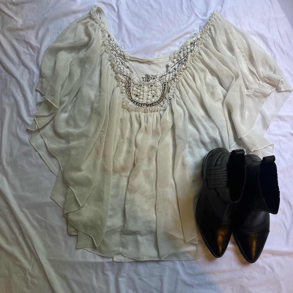 White Boho Top